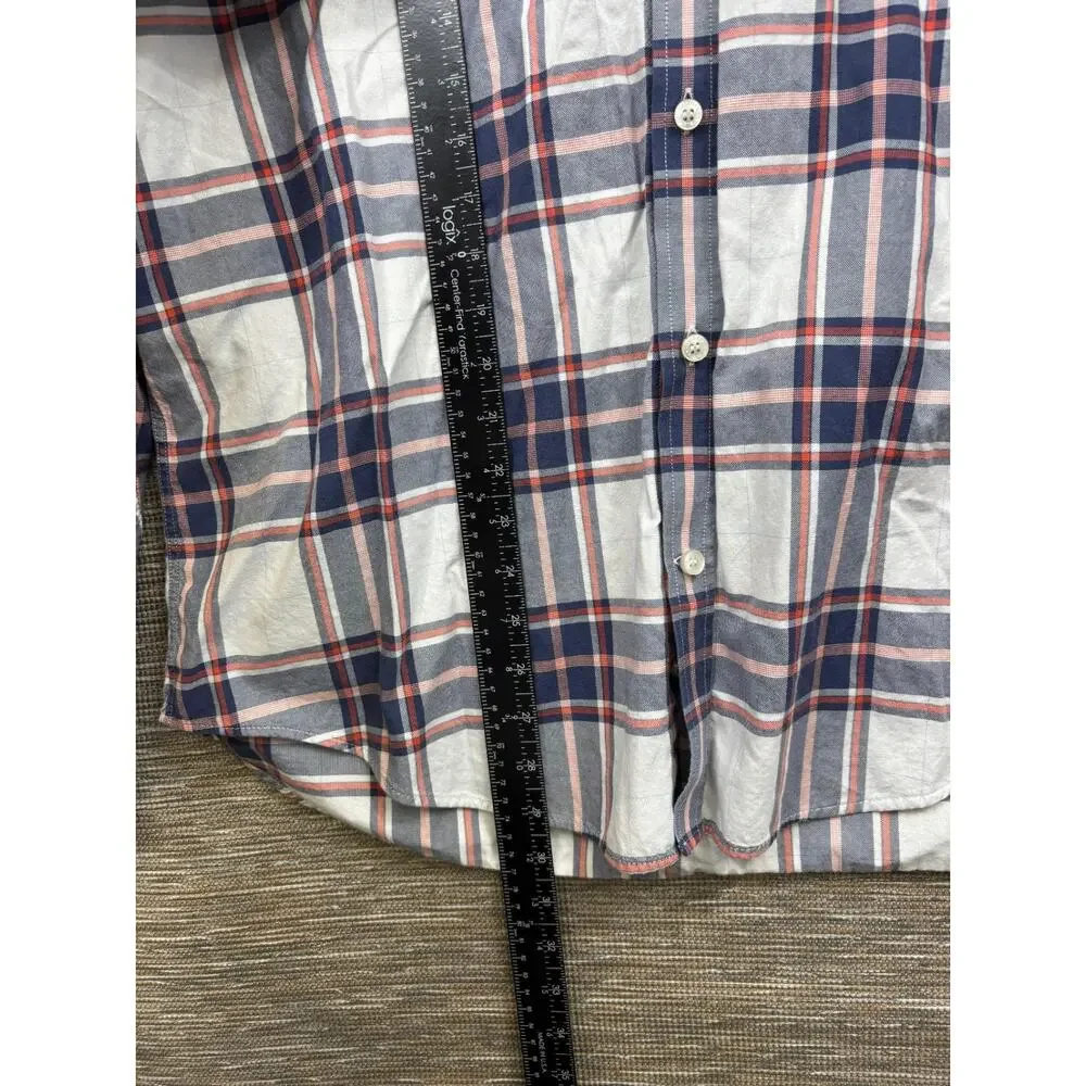 Harmont & Blaine Button Down Shirt Mens 2XL Plaid Multi Short Sleeve Designer